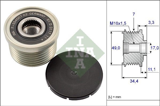 ina-alternator-kasnagi-rulmanli-bmw-e81-116I-118I-120I-130I-06-12-e87-116I-118I-120I-04-12-535016410