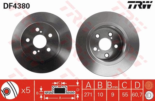 trw-fren-diski-arka-5d-271mm-avensis-00-03-firsat-df4380