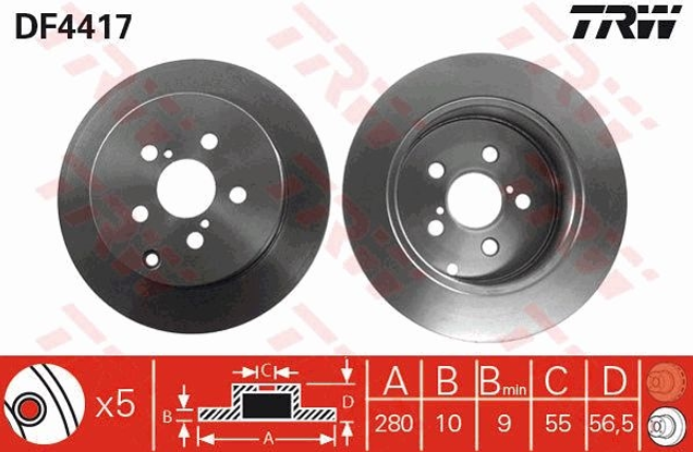 trw-fren-diski-arka-5d-280mm-avensis-03-08-df4417