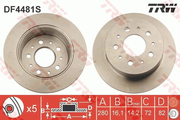 trw-arka-fren-aynasi-ducato-i-ii-iii-94-boxer-i-ii-ii-94-jumper-i-ii-iii-94-280x16x5dl-14q-df4481s