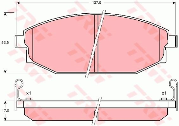 trw-fren-balatasi-on-137mm-galloper-ii-98-hilux-iii-06-tamir-takim-kit-gdb3232