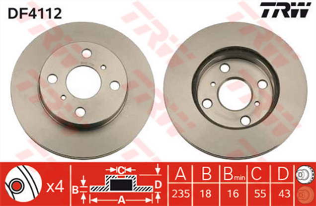 trw-fren-diski-on4d-235mm-yaris-99-05-df4112