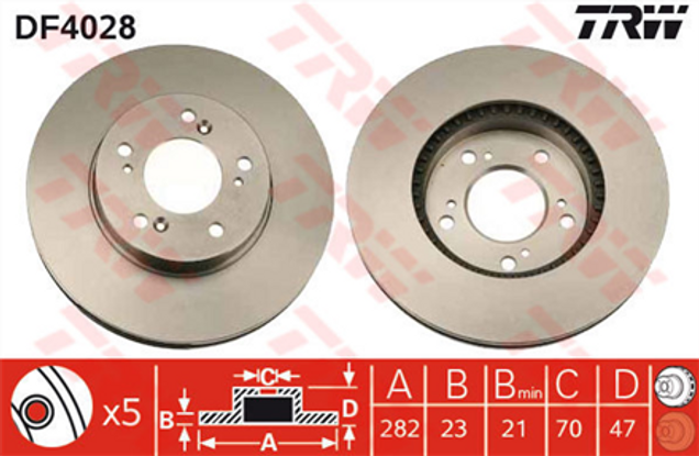 trw-fren-diski-on-5d-282mm-cr-v-20-16v-95-df4028