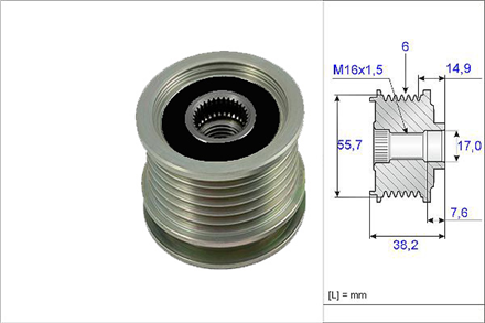 VALEO valeo alternator kasnagi rulmanli mercedes sprinter c seri w202 s202 e seri w124 w210 6 kanal 588044