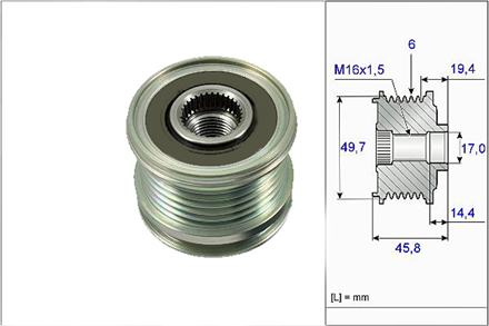 VALEO valeo alternator kasnagi rulmanli sprinter vito viano c180 c200 c220 c250 e200 e220 e250 slk 6 kanal 588031