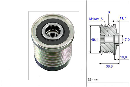 VALEO valeo alternator kasnagi rulmanli logan ii 01megane ii iii 08trafic ii 06master ii 06 19dci 6k 588029