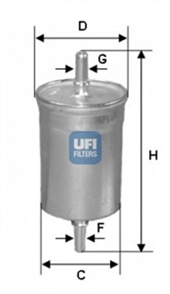 UFI ufi yakit filtresi fiesta v 13 14 16v 16 16v 01 fusion 14 16 02 mazda 2 14 16 03 3184400