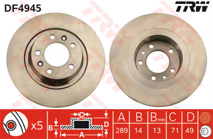 TRW trw fren diski arka 5d 290mm expert jumpy scudo 07 df4945