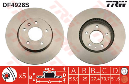 TRW trw on fren aynasi antara 24 32 v6 20cdti 06 chevrolet captiva 24 32 20d 06296x29x5dlxhavali df4928s