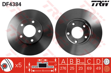 TRW trw fren diski on hava kanalli mazda mazda 3 141616di turbo 102003 df4384