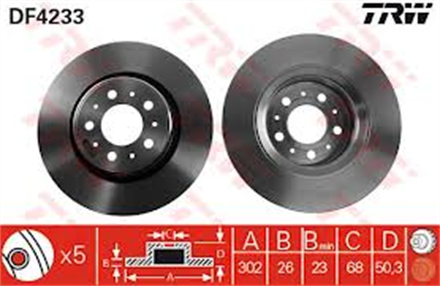 TRW trw fren diski arka 5d 258mm w168 a serisi 99 firsat df4223