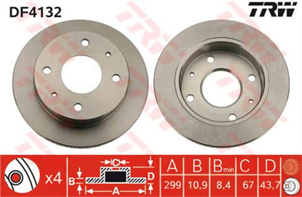 TRW trw fren diski on 4d 230mm atos 10i 98 df4132