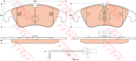 TRW trw on balata audi a5 a6 20 tfsi 08 a6 20 28 30 11 a7 sport 28 30 10 q5 20 30 32 08 gdb1908