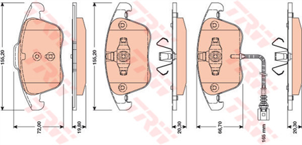 TRW trw on balata tiguan q3 10gdb1762 gdb1762