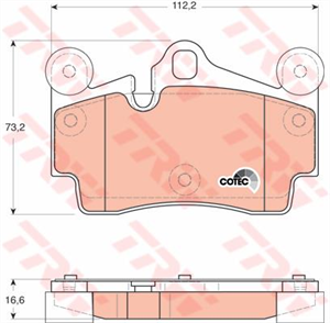 TRW trw fren balatasi arka 112mm cayenne 955 03 tamir takim kit gdb1653