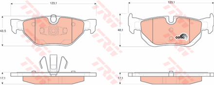 TRW trw arka balata bmw e81 06 12 e87 03 12 e82 09e88 08 e90 06 11 e91 e92 e93 07 e84 x1 09 gdb1626