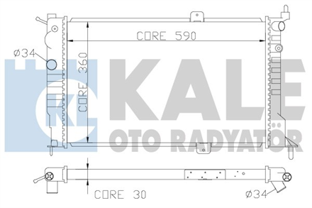 KALE OTO RADYATÖR kale su radyatoru 590x360x30 otomatik astra f 14i 16i 18i 20i 91 98 371000