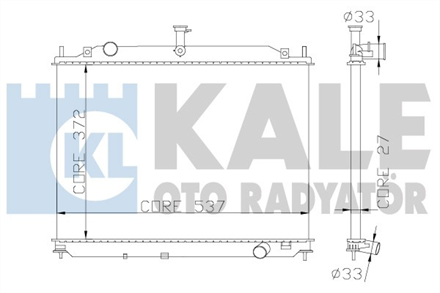 KALE OTO RADYATÖR kale motor su radyatoru hyundai era 15 crdi 370x538x26mm brazing mt 369500