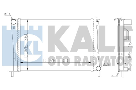 KALE OTO RADYATÖR kale su radyatoru 500x360x16 fiesta v fusion 14 16 02 06 benzinli 349600