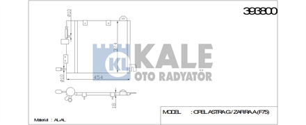 KALE OTO RADYATÖR kale klima radyatoru 454x374x18 astra g 17dt 20dt 22 dti 98 02 393800