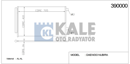 KALE kale klima radyatoru 710x405x16 rav iv 20 22 d 05 390000