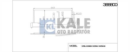 KALE OTO RADYATÖR kale klima radyatoru kurutuculu opel combo corsa corsab 641x268x16mm 388800