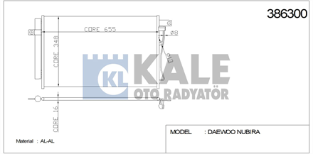 KALE OTO RADYATÖR kale kondenser al al accent i ii 386300 2