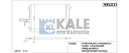 KALE OTO RADYATÖR kale klima kondenseri mondeo 20 dw10 s max 07 al al 602x468x16 386200