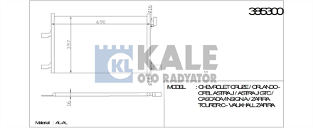 KALE OTO RADYATÖR kale kondenser al al cruzeorlando 385300 2