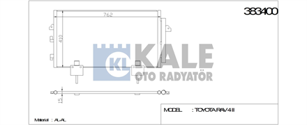 KALE OTO RADYATÖR kale klima radyatoru 762x410x15 rav iv 18 20 20d 00 383400