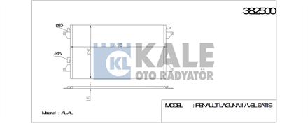 KALE OTO RADYATÖR kale klima radyatoru 695x390x16 laguna ii 19 dci 01 382500