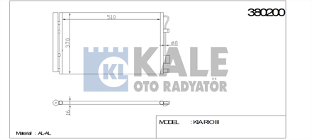 KALE OTO RADYATÖR kale kondenser al al rio iii 380200 2