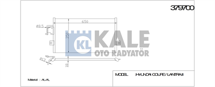 KALE OTO RADYATÖR kale klima radyatoru kondansator hyundai coupe elantra ii 605x350x22 379700