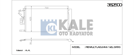 KALE OTO RADYATÖR kale klima radyatoru kondenser santa fe ii 27 22 crdi 06 693x479x16 kurutucu ile 379300