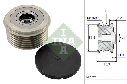 INA ina alternator kasnagi rulmanli ducato scudo boxer expert jumper jumpy xsara 20 22 23 jtd hdi 6k 535003910