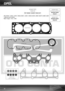 OTOCONTA ust takim contasi keceli astra f combo corsa a corsa b kadett e 14 8v 14se c14 se