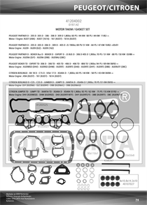 OTOCONTA otoconta motor full takim keceli skcsiz partner 19d xud 41204002