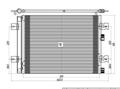 MOTORTEC motortec klima radyatoru 540x390x12 dacia duster 15 dci k9k 10 rnt0522