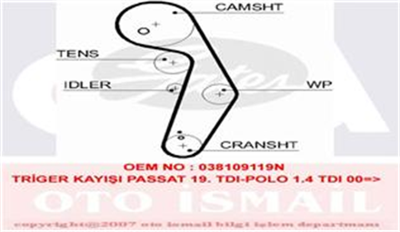 GATES gates triger kayisi 120 dis t5 passat 19tdi polo 14tdi 00 5569xs