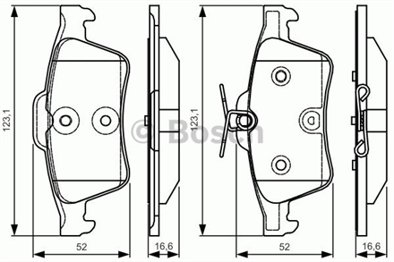 BOSCH bosch fren balatasi arka 123mm vectra c focus 508 10 0986494528