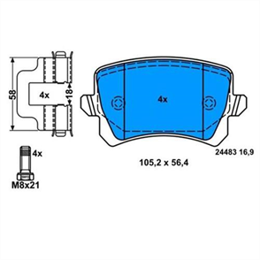 BOSCH bosch disk balata arka volkswagen passat 3c205 tiguan 5n_ 07 986494344 3