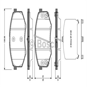 BOSCH bosch disk balata on wva 25187 1299x564x177 mm 0986494692