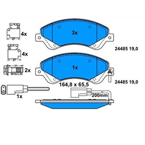 BOSCH bosch fren balatasi on 165mm kablolu transit 22 tdci 06 0986494236