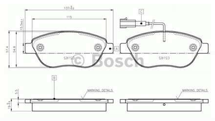 BOSCH bosch disk balatasi on doblo linea gpunto stilo 14 16 13jtd 19jtd en0986tb2415 986424596 2