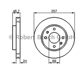 BOSCH bosch fren diski on 4d 257mm lantra elantra ii matrix 15 crdi 16 18 00 0986479s03