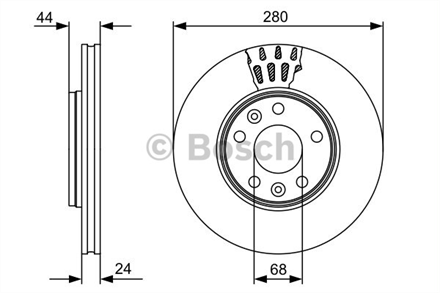 BOSCH bosch disk aynasi on 280 24 218 mm renault fluence 10 laguna iii 07 megane iii 20 dci 20i 0 986479553 3