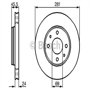 BOSCH bosch fren disk aynasi on 281 24 215 mm hava kanalli mitsubishi carisma da volvo s40 v40 00 986478493 2