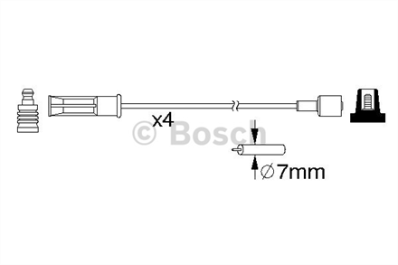 BOSCH  buji kablosu tk mgn 16 99 r19 12 99 clio ii 12 ie 99 kng 12 98 logan 14 02 k7m 0986357184