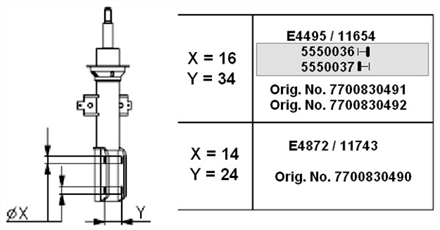 MONROE monroe on amortisor reno laguna 22 d 103 kw 94 00 11655