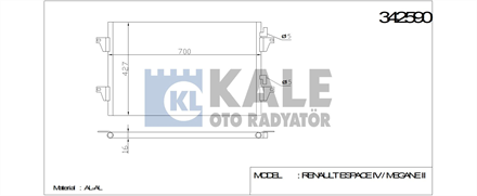 KALE OTO RADYATÖR kale kondenser al al 02 espaceiv megane ii 19dci 20 dci 22 di 30 dci 342590 2